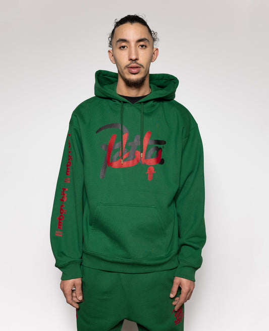 Patta x Andy Wahloo Script Logo Boxy Hooded Sweater (Eden)